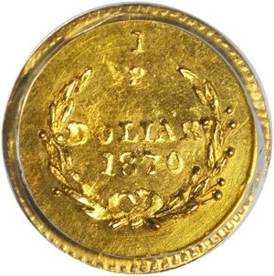 image for: 1870 Round 50 Cents. BG-1010. Rarity-3. Liberty Head. MS-63 (PCGS).