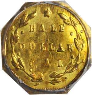 image for: 1871-G Octagonal 50 Cents. BG-924. Rarity-3. Liberty Head. MS-63 (PCGS).