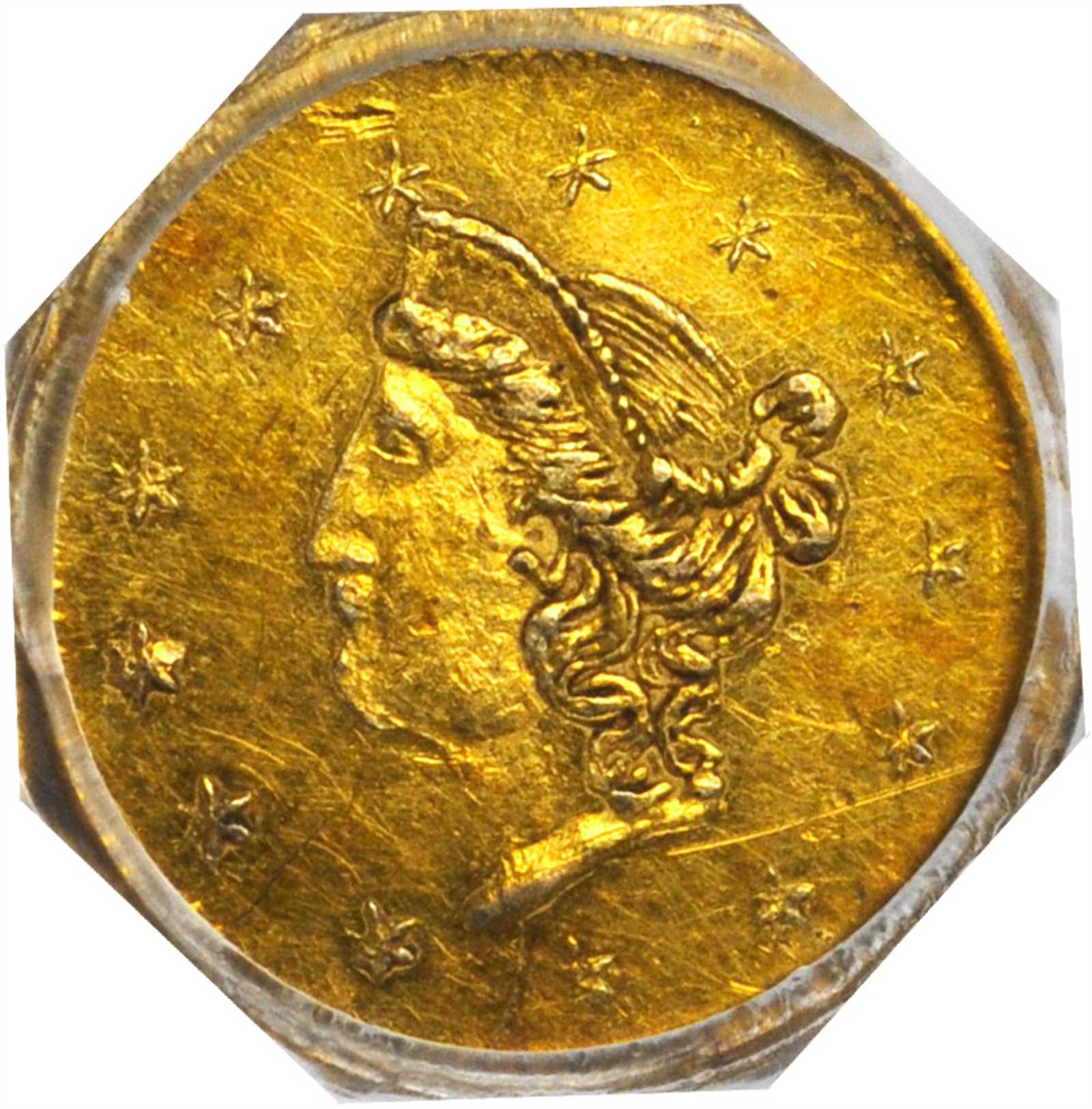 image for: 1870 Octagonal 50 Cents. BG-936. Rarity-5-. Liberty Head. AU-55 (PCGS).