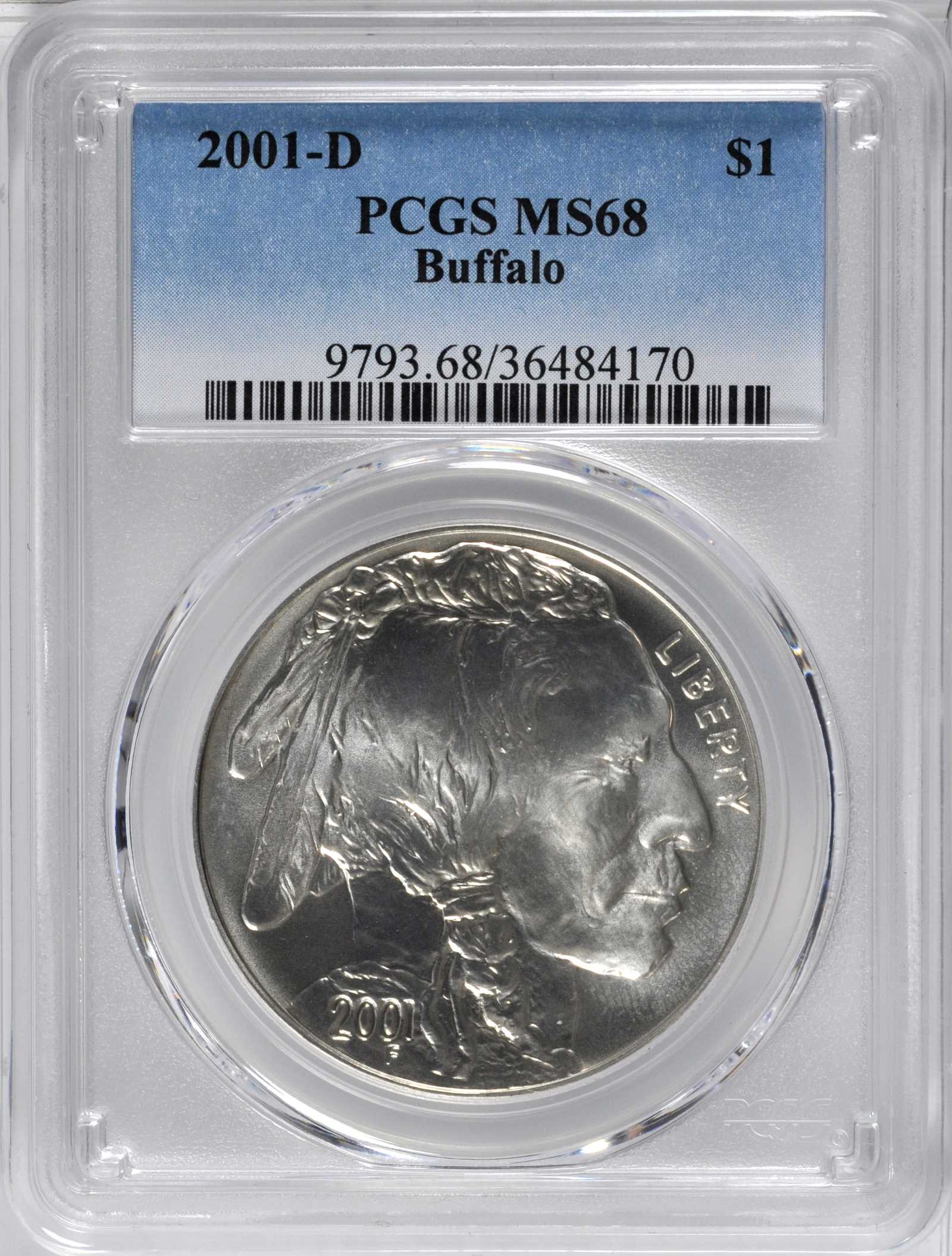 2001 D American Buffalo Silver dollar MS Values | Greysheet