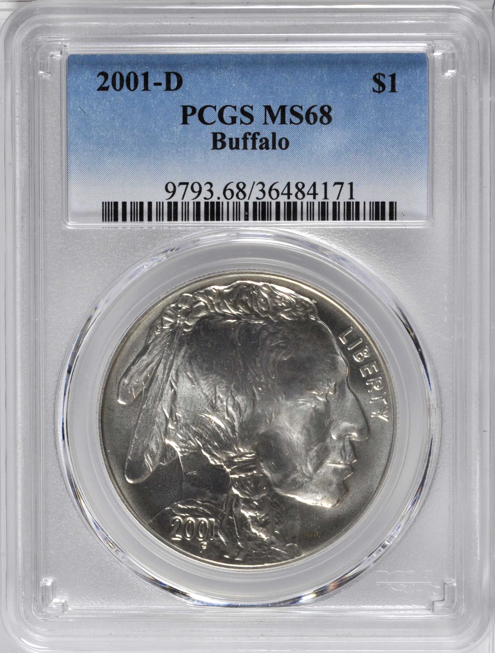 2001-D S$1 American Buffalo MS68 thumbnail 19