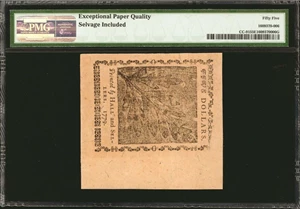 image for: CC-91. Continental Currency. January 14, 1779. $5. PMG About Uncirculated 55 EPQ.