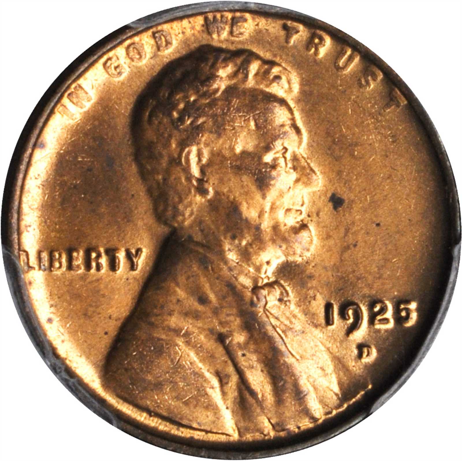 1925-D Lincoln Cent. MS-63 RD (PCGS).