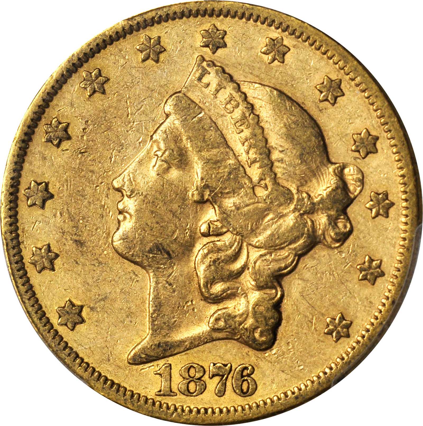 1876 Liberty Head Double Eagle. EF-40 (PCGS).