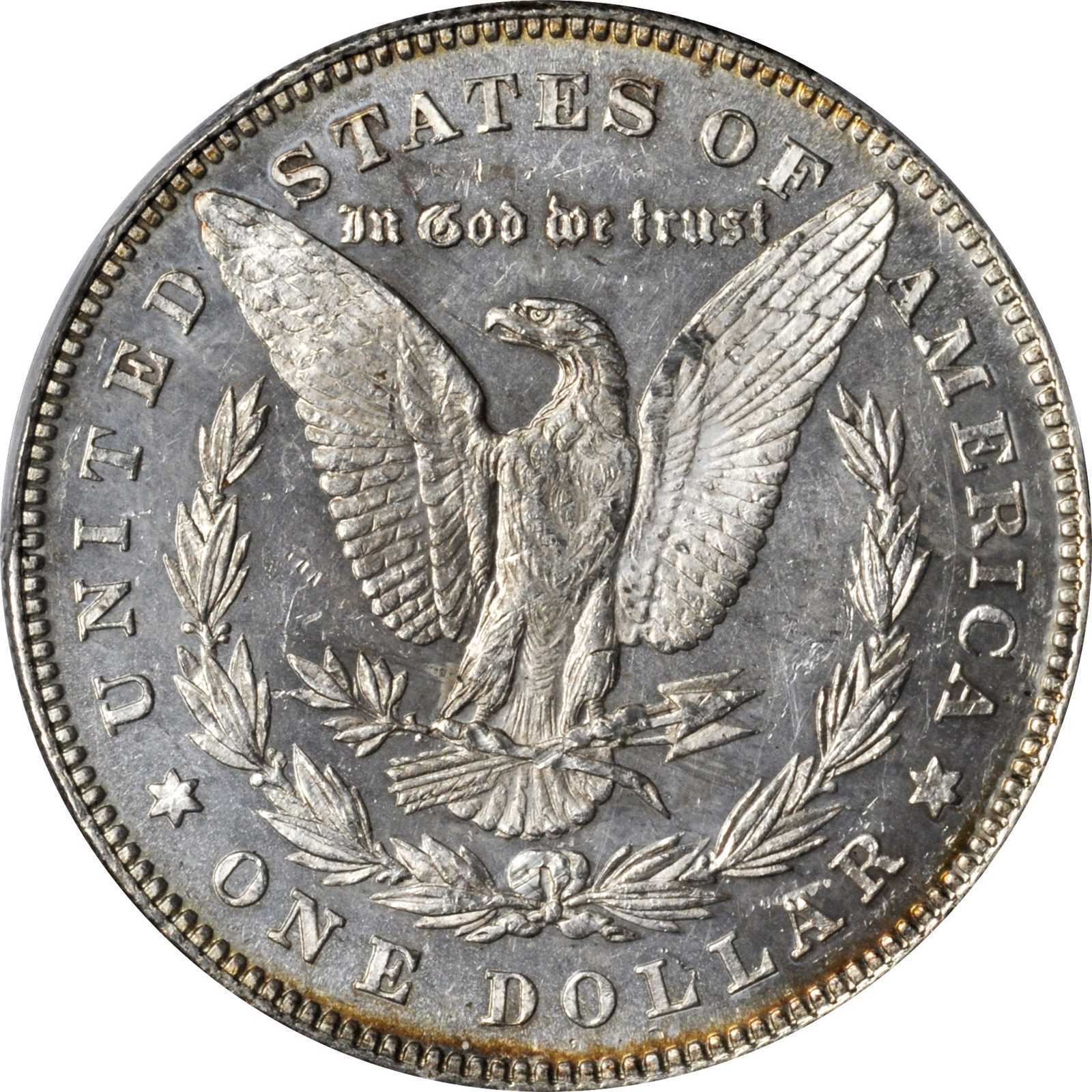 image for: 1878 Morgan Silver Dollar. 7/8 Tailfeathers. Strong. MS-62 PL (PCGS).