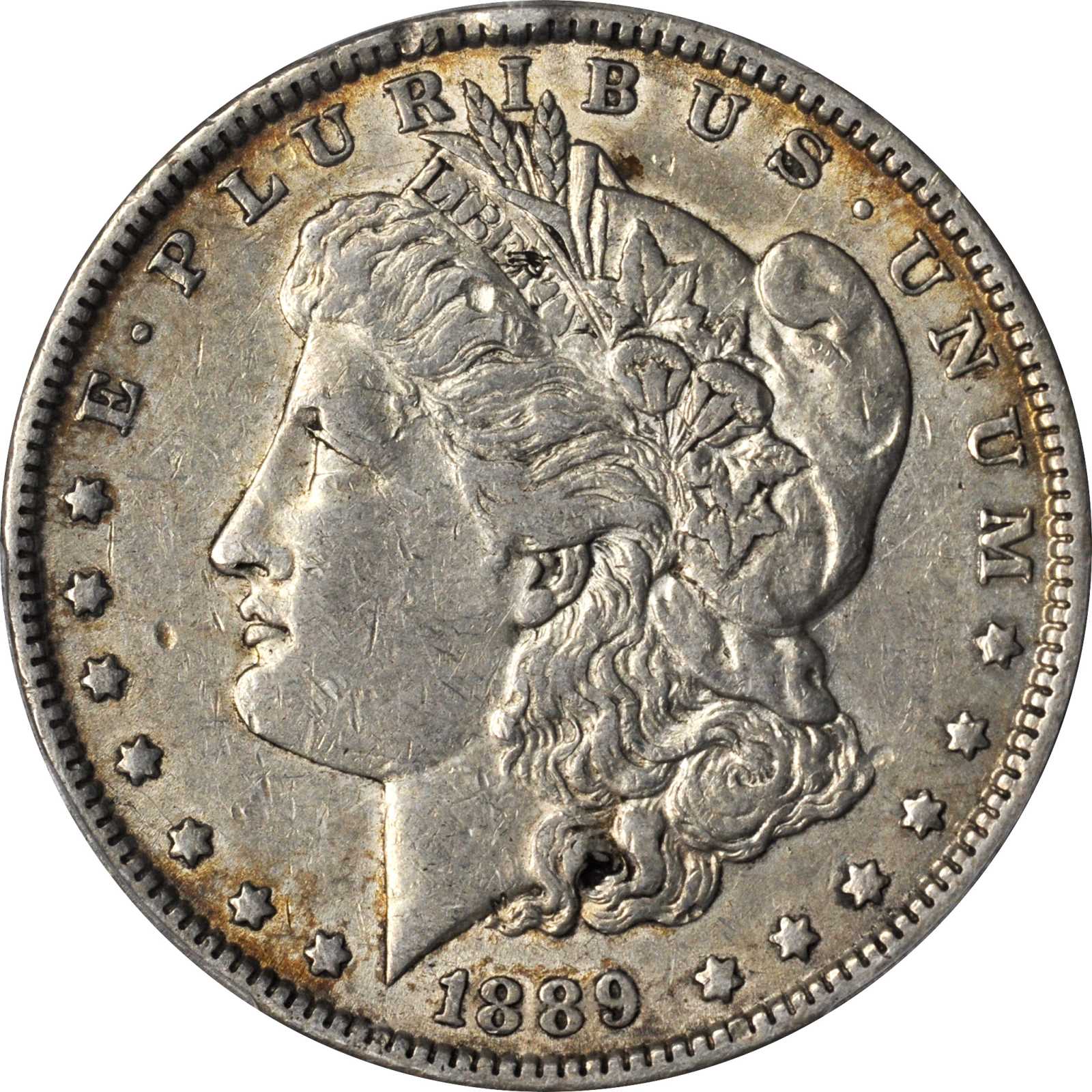 image for: 1889 Morgan Silver Dollar. VAM-19A. Top 100 Variety. Barwing. EF-45 (PCGS).