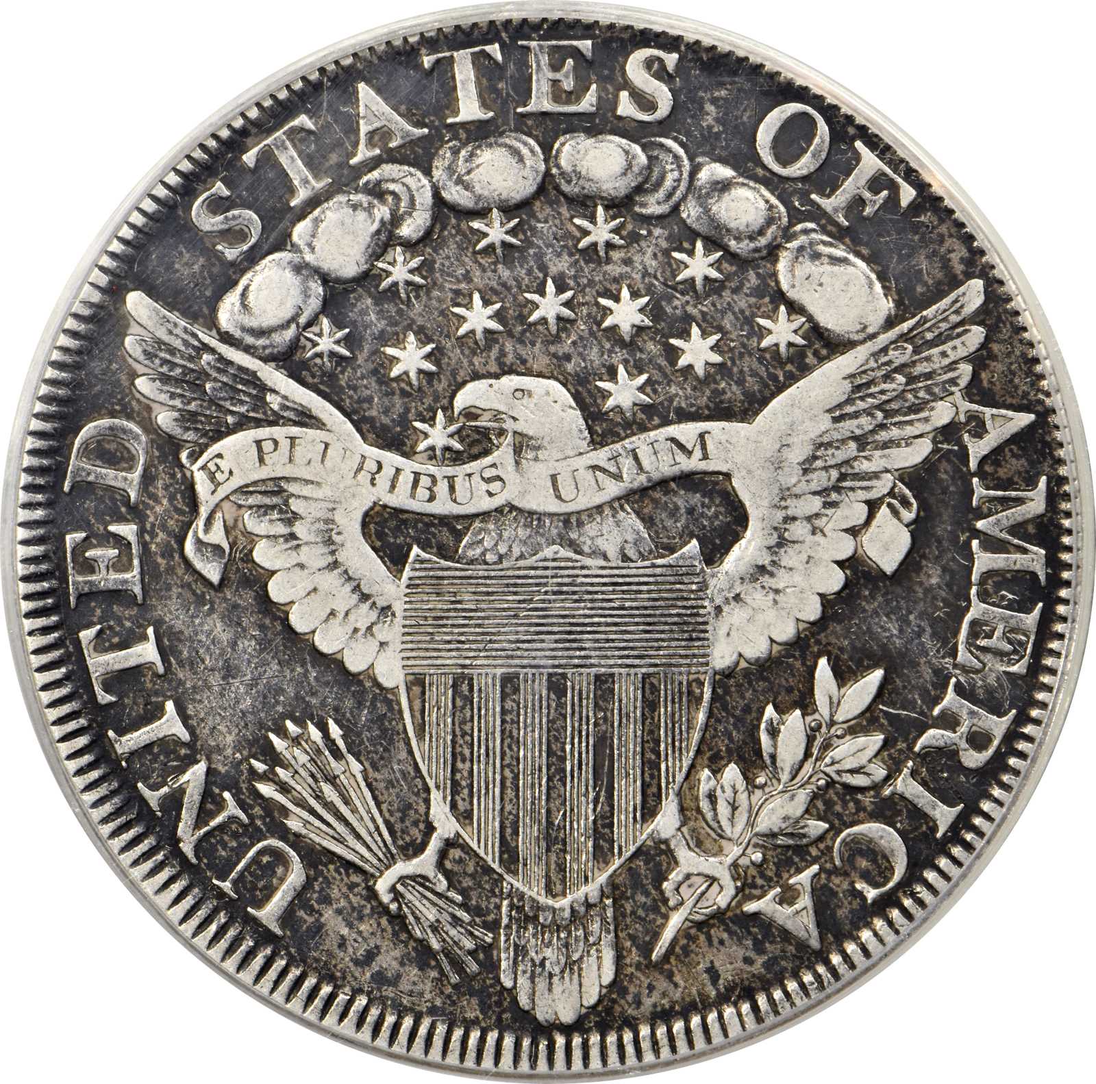image for: 1800 Draped Bust Silver Dollar. Dotted Date. VF-35 (PCGS).