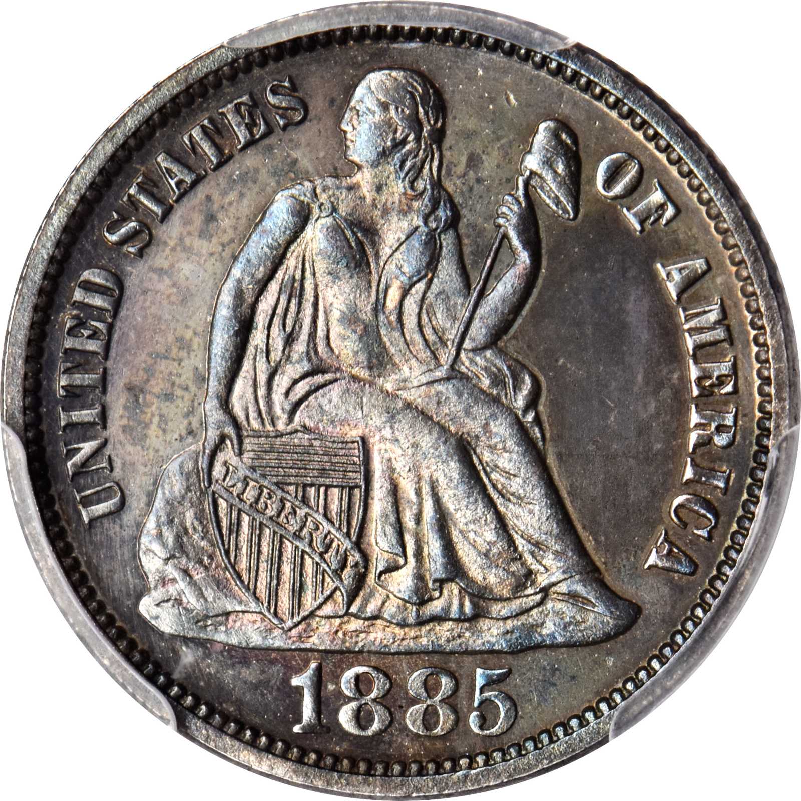 image for: 1885 Liberty Seated Dime. Proof-63 (PCGS).