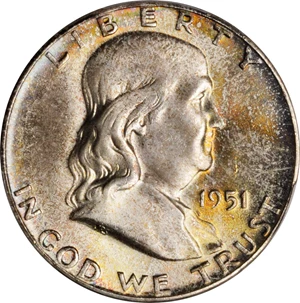 image for: 1951 Franklin Half Dollar. MS-66 (PCGS).