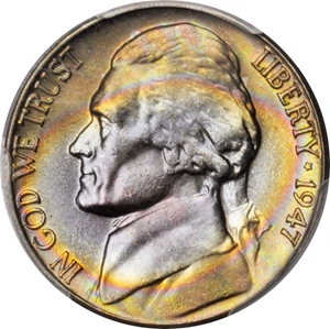 image for: 1947 Jefferson Nickel. MS-65 (PCGS).