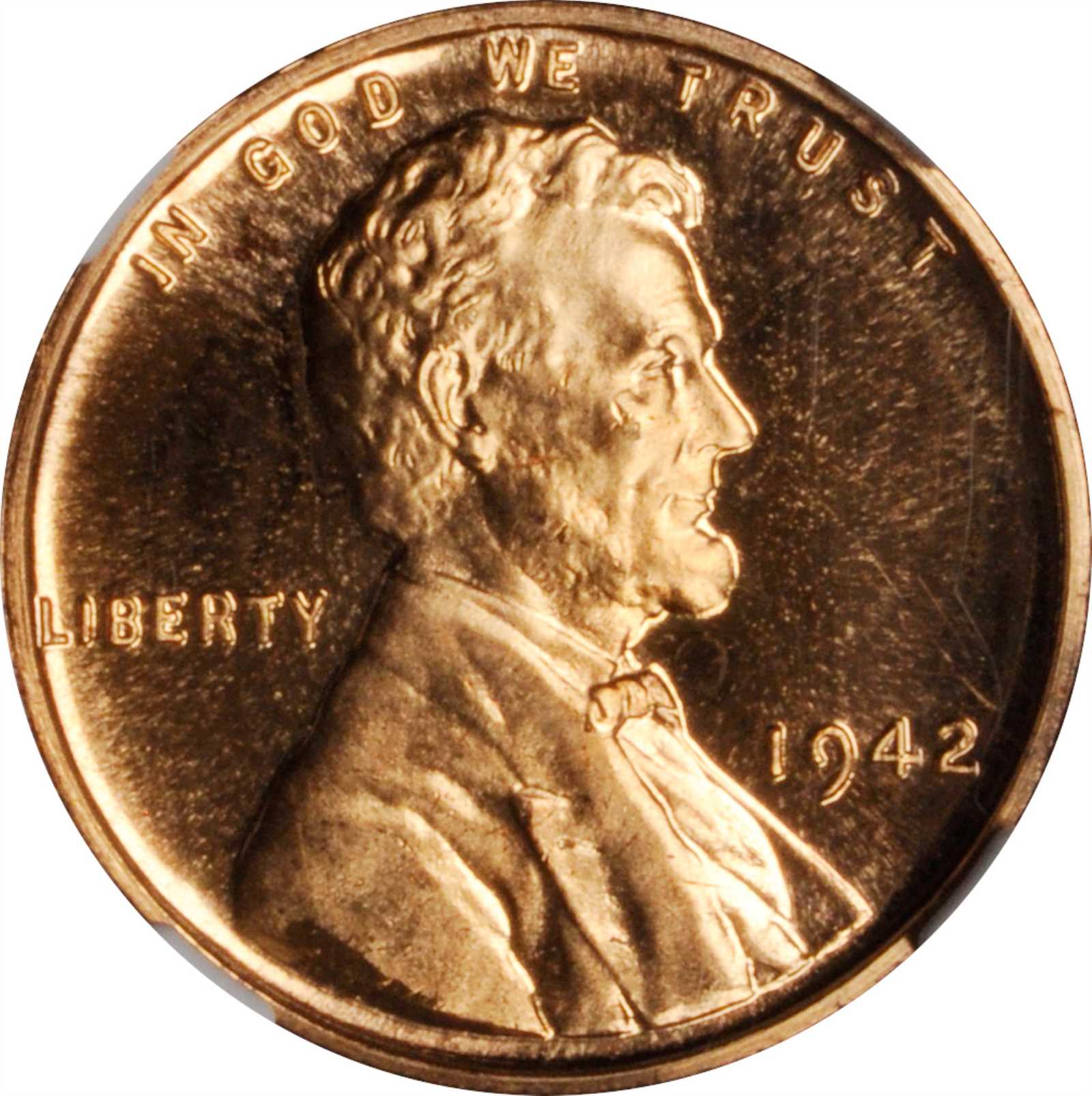 image for: 1942 Lincoln Cent. Proof-64+ RD Cameo (NGC). CAC.