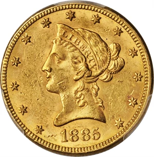 image for: 1885 Liberty Head Eagle. MS-61 (PCGS).