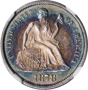 image for: 1878 Liberty Seated Dime. Proof-63 Cameo (NGC).