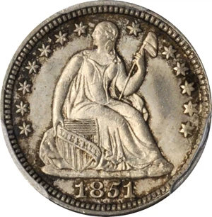 image for: 1851 Liberty Seated Half Dime. MS-66 (PCGS).