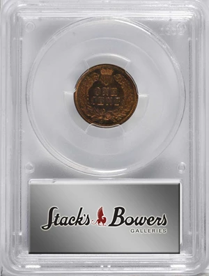 image for: 1873 Indian Cent. Snow-PR1, the only known dies. Close 3. Proof-66 RB (PCGS).