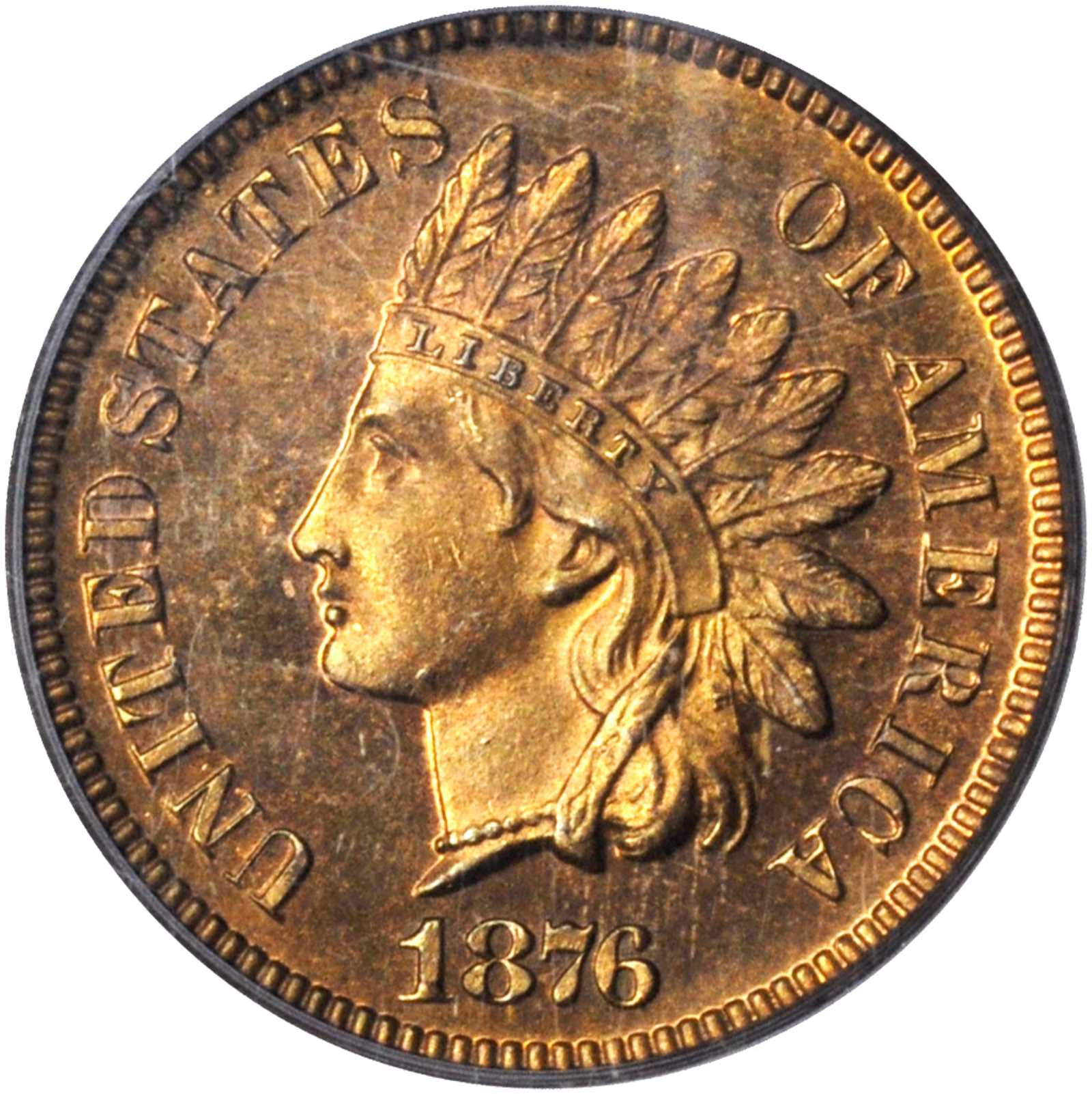 image for: 1876 Indian Cent. Snow-PR3. Proof-65 RD (PCGS).