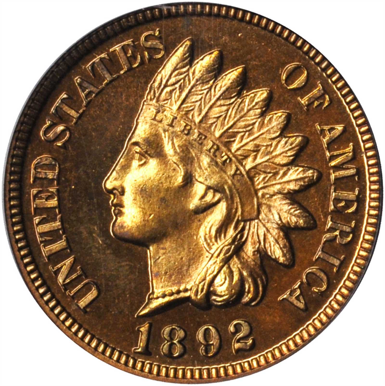 image for: 1892 Indian Cent. Snow-PR4. Proof-65 RD Cameo (PCGS).
