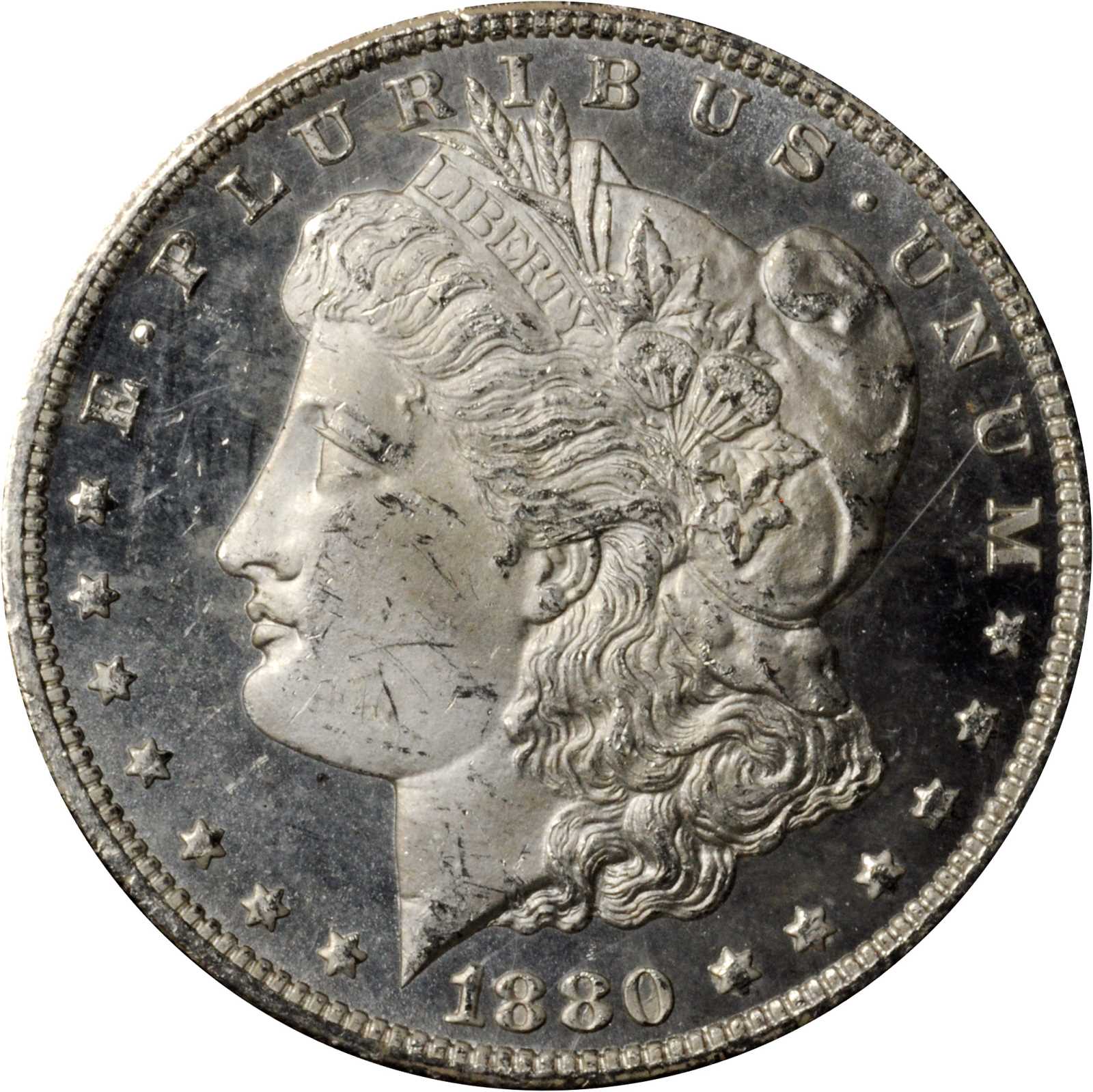 image for: 1880/79-CC GSA Morgan Silver Dollar. VAM-4. Top 100 Variety. Reverse of 1878. MS-64 DPL (NGC).