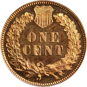 image for: 1873 Indian Cent. Snow-PR1, the only known dies. Close 3. Proof-66 RD (PCGS).