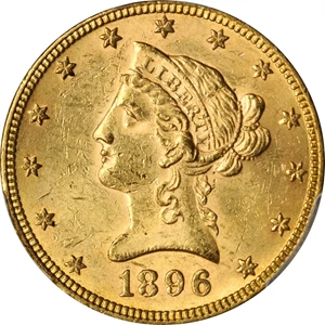 image for: 1896 Liberty Head Eagle. MS-62 (PCGS).