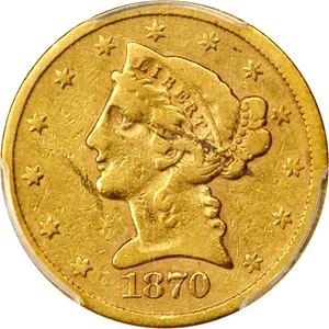 image for: 1870-CC Liberty Head Half Eagle. VF-20 (PCGS).