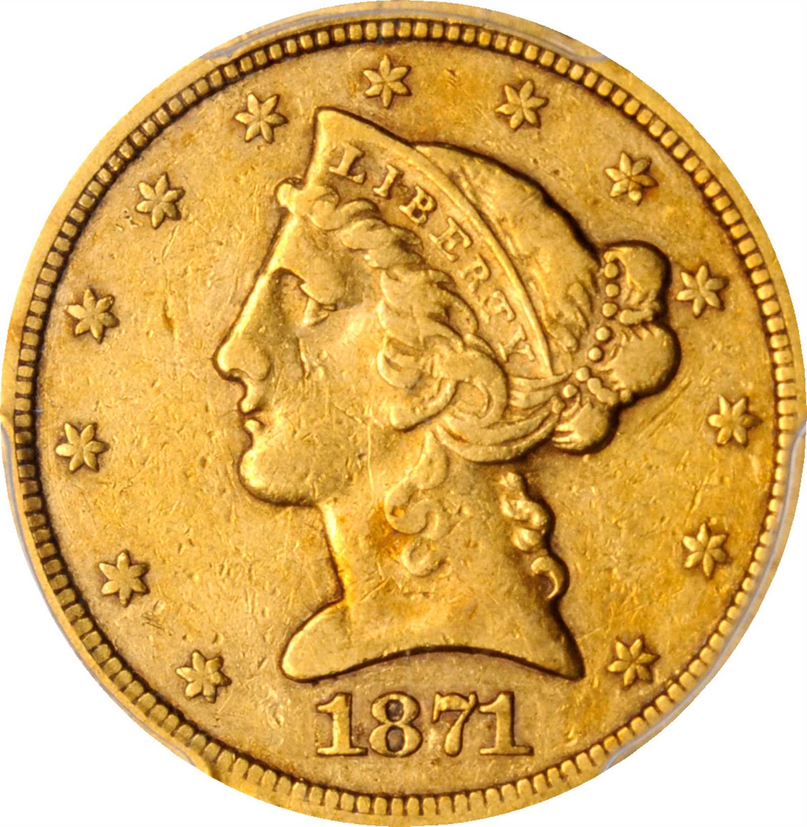 image for: 1871-CC Liberty Head Half Eagle. VF-30 (PCGS).