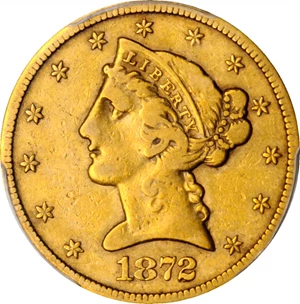 image for: 1872-CC Liberty Head Half Eagle. VF-20 (PCGS).