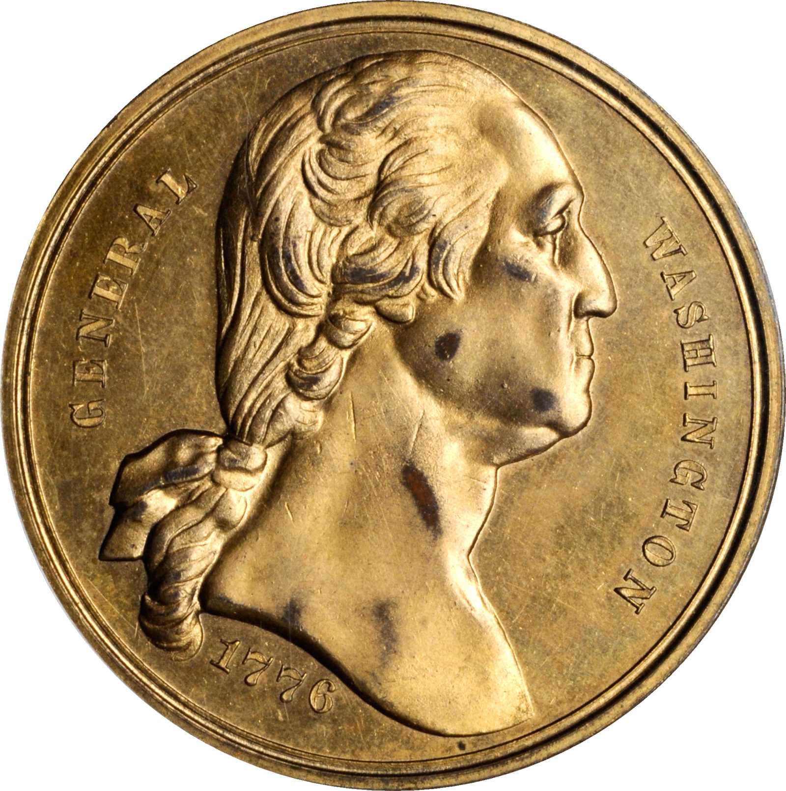 image for: 1876 Soley's Centennial Series - Independence Hall Medal. Gilt Copper. 38 mm. Musante GW-916, Baker-394A, HK-44. MS-62 (PCGS).