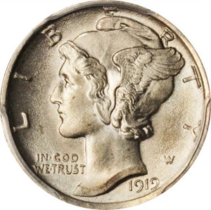 image for: 1919-D Mercury Dime. MS-64 (PCGS).