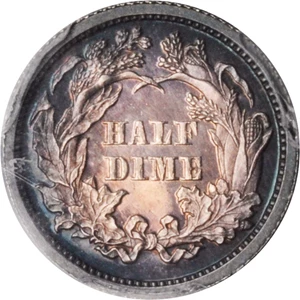 image for: 1867 Liberty Seated Half Dime. Proof-64 (PCGS).