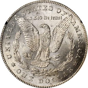 image for: 1880-CC GSA Morgan Silver Dollar. 8/7, Reverse of 1878. MS-62 (PCGS).