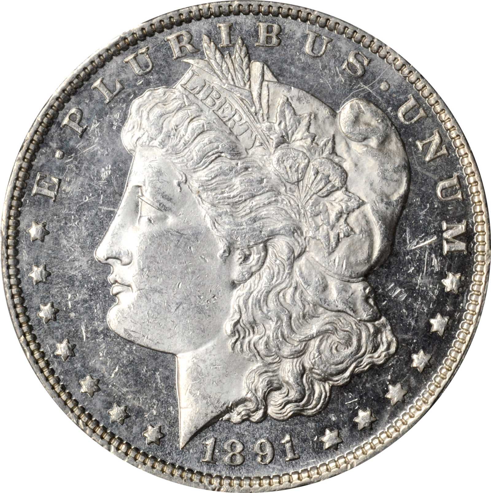 image for: 1891 Morgan Silver Dollar. MS-62 DMPL (PCGS).