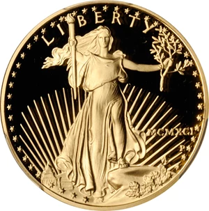 image for: 1991-P Half-Ounce Gold Eagle. Proof-69 Deep Cameo (PCGS).