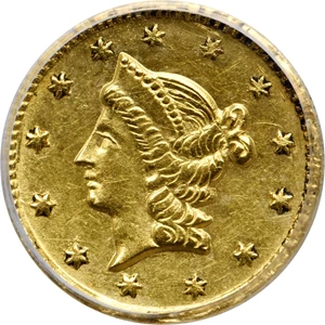 image for: 1853 Round 50 Cents. BG-430. Rarity-3. Liberty Head. AU-55 (PCGS).