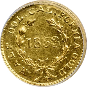 image for: 1853 Round 50 Cents. BG-430. Rarity-3. Liberty Head. AU-55 (PCGS).