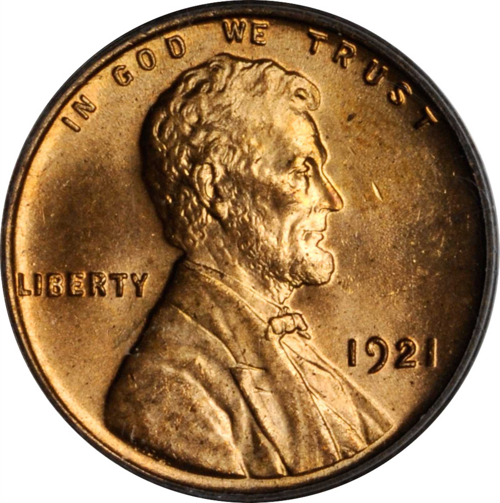 1921 Lincoln Cent. MS-63 RD (PCGS). OGH.