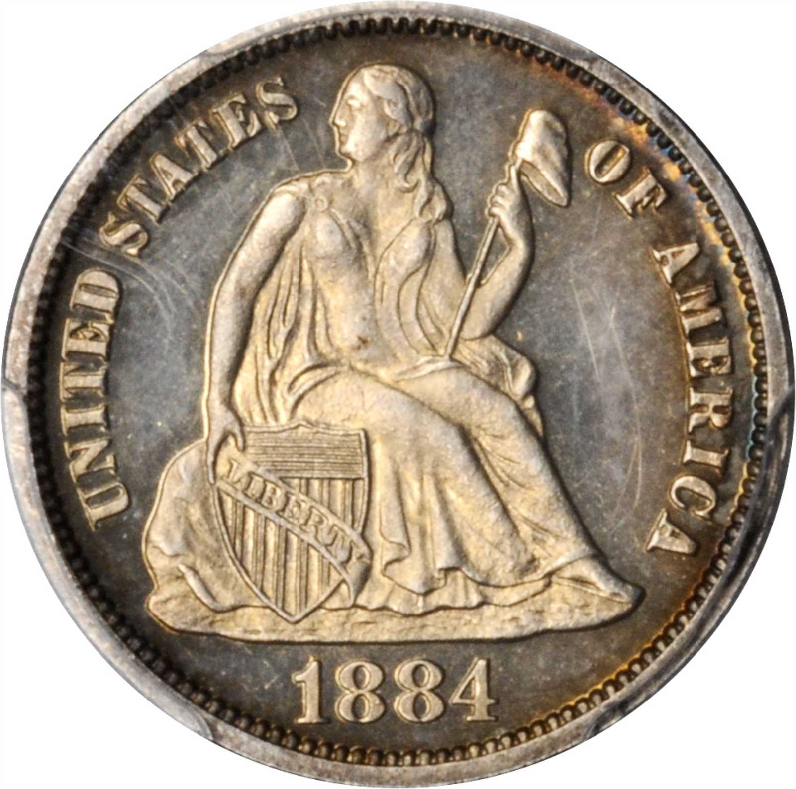 image for: 1884 Liberty Seated Dime. Proof-64+ Cameo (PCGS). CAC.