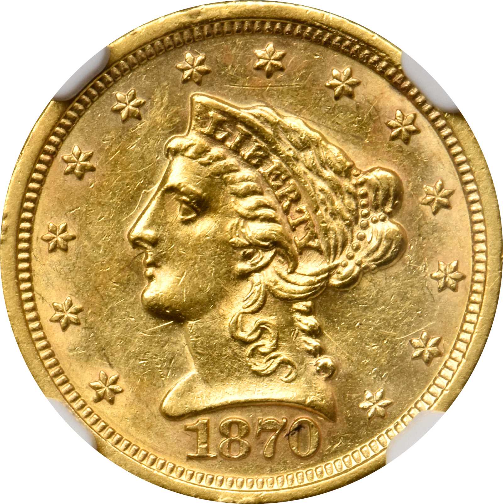 image for: 1870-S Liberty Head Quarter Eagle. MS-61 (NGC).