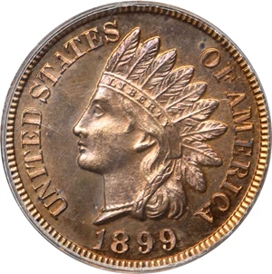 image for: 1899 Indian Cent. Proof-64 RD (PCGS). OGH.