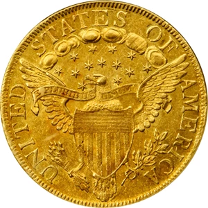 image for: 1800 Capped Bust Right Eagle. BD-1, Taraszka-23, the only known dies. Rarity-3+. AU-53 (NGC). OH.