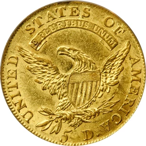 image for: 1810 Capped Bust Left Half Eagle. BD-1. Rarity-3+. Small Date, Tall 5. AU-50 (PCGS). OGH.