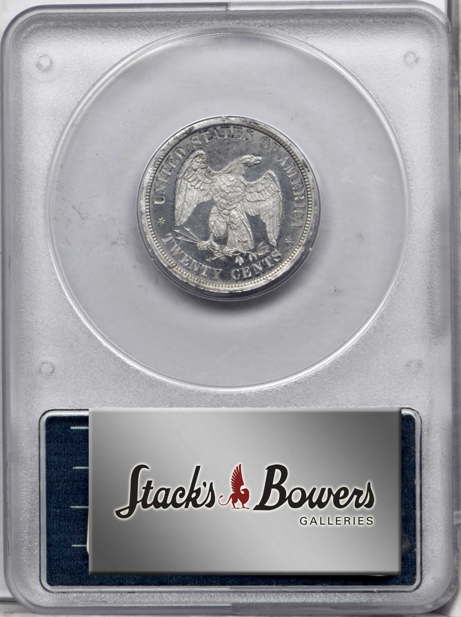 image for: 1874 Pattern Twenty Cents. Judd-1356, Pollock-1500. Rarity-7+. Aluminum. Plain Edge. Proof-65 (PCGS). OGH--First Generation.