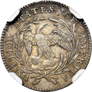 image for: 1796/5 Draped Bust Half Dime. LM-2. Rarity-6. AU-53 (NGC).