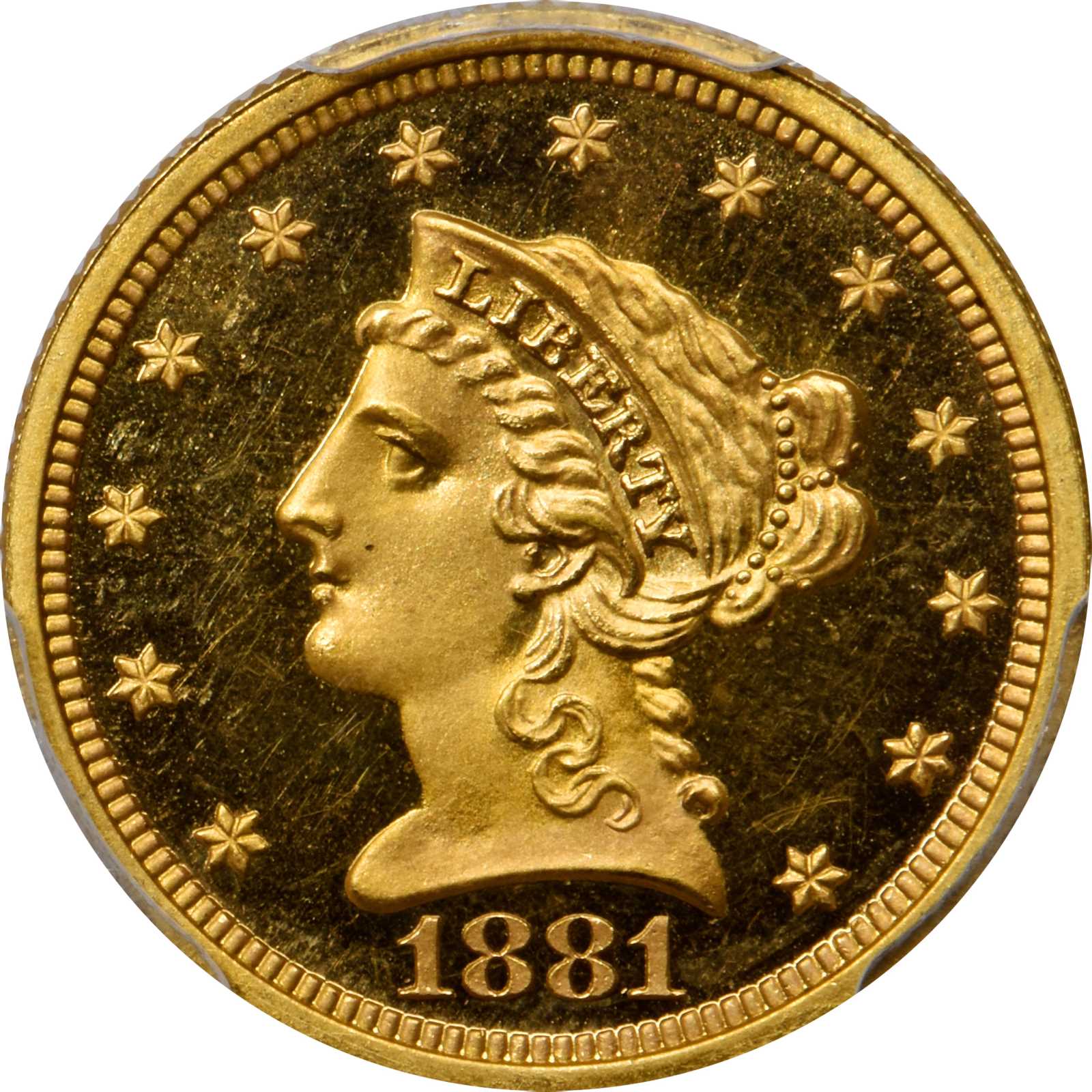 image for: 1881 Liberty Head Quarter Eagle. Proof-65+ Deep Cameo (PCGS).