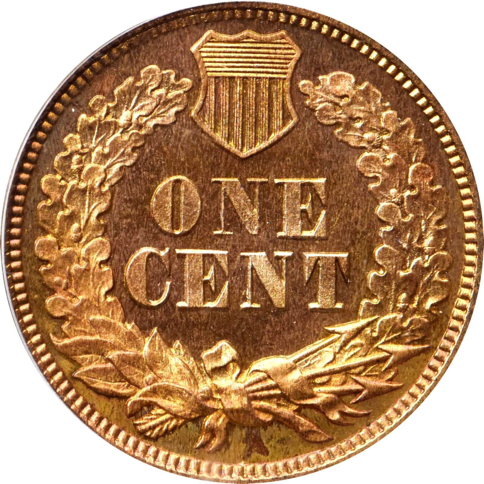 image for: 1867 Indian Cent. Snow-PR1, the only known dies. Proof-65 RD Cameo (PCGS).