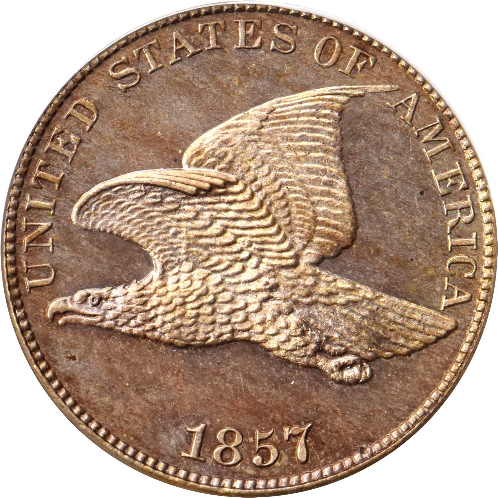 image for: 1857 Flying Eagle Cent. Snow-PR1. Proof-64 Cameo (PCGS).