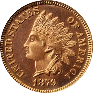 image for: 1879 Indian Cent. Snow-PR1. Repunched Date. Proof-66 RD Cameo (PCGS). CAC.