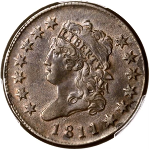 image for: 1811 Classic Head Cent. S-287. Rarity-2. AU-55 (PCGS).