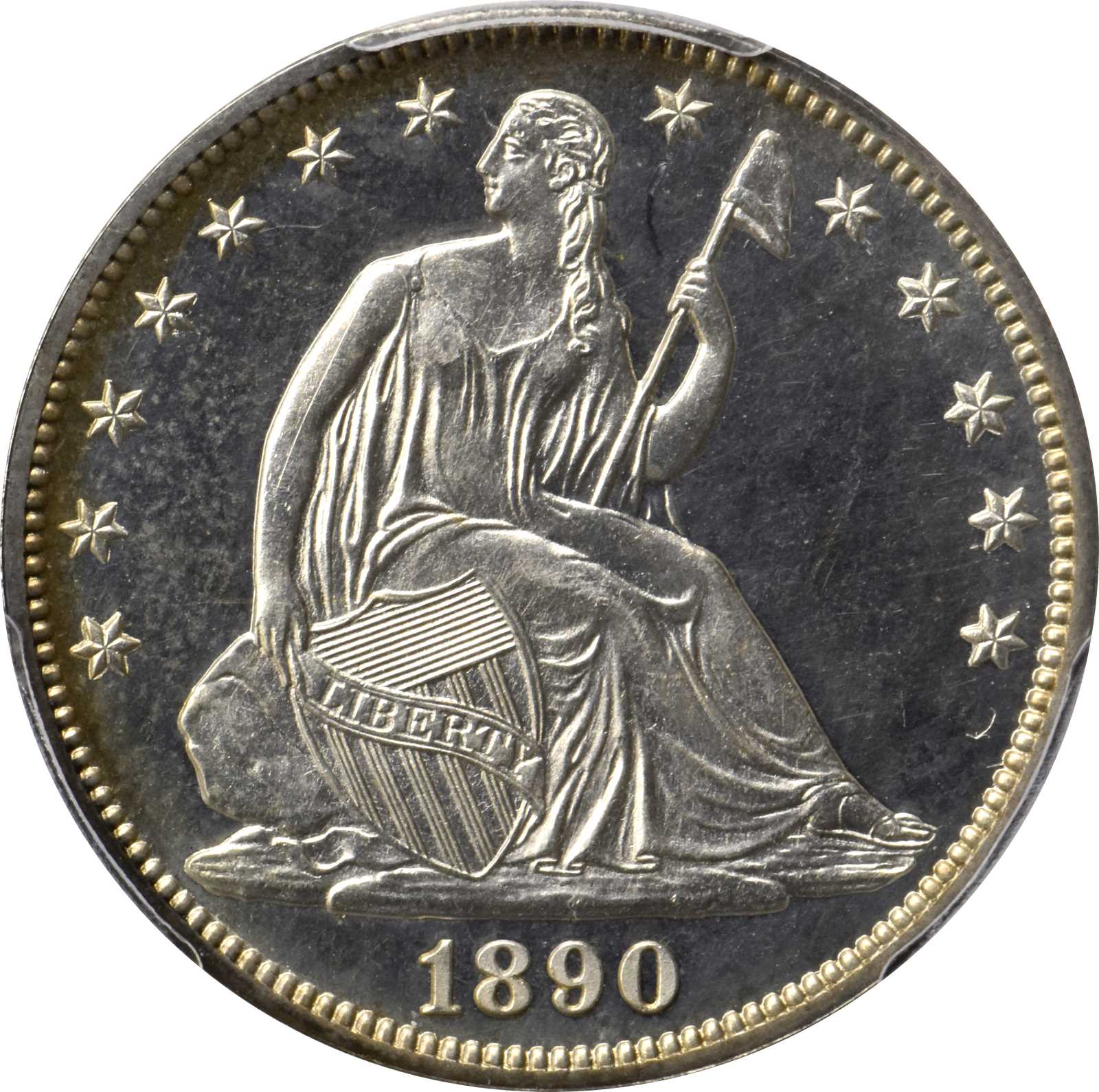 image for: 1890 Liberty Seated Half Dollar. Proof-63 (PCGS).
