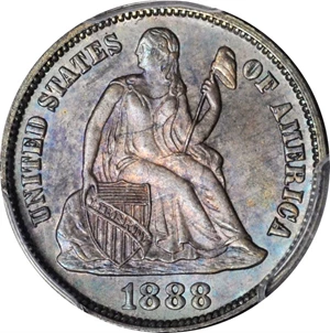 image for: 1888-S Liberty Seated Dime. MS-66 (PCGS). CAC.